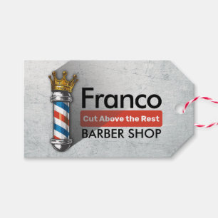 Etiqueta Para Presente Barber Hair Compra Rei Coroa Barbeiro Par Salão