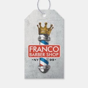 Etiqueta Para Presente Barber Hair Compra Rei Coroa Barbeiro Par Salão