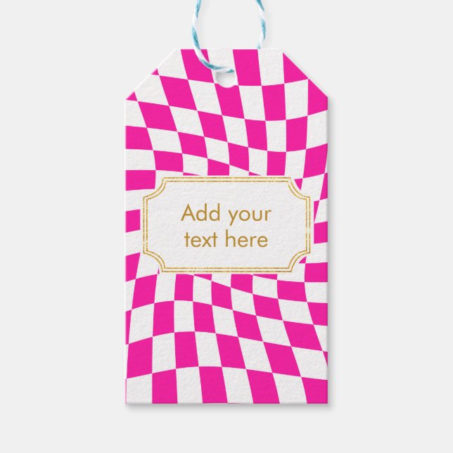 Etiqueta Para Presente Barbiecore Rosa Moderno Verificado (Frente)