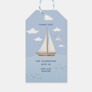 Etiqueta Para Presente Barco à Vela Náutico Aniversário de Crianças