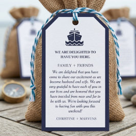 Etiqueta Para Presente Barco de viagem de destino obrigado pelo casamento