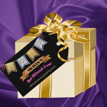 Etiqueta Para Presente Bat Mitzvah Gift Tag Pink Dourado Personalizado<br><div class="desc">Etiqueta de presente personalizada exclusiva,  etiqueta para Bat Mitzvah. Cor de tendência do ouro rosa e preto, </div>