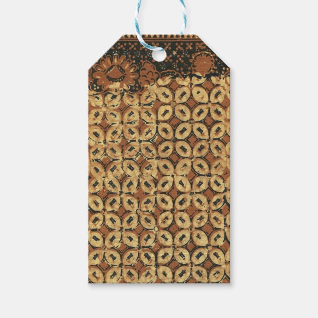 Etiqueta Para Presente Batik Earthy Coffee Bean Elegant Rustic Rugged (Frente)