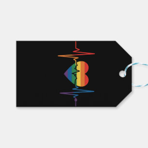 Etiqueta Para Presente Batimentos Cardíacos LGBTQ Orgulho do Coração Gay