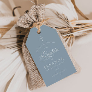 Etiqueta Para Presente Batismo Da Caligrafia Elegante Azul Obrigado A Fav
