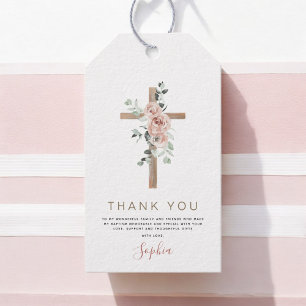 Etiqueta Para Presente Batismo, obrigado, Dusty Pink Rose Girl
