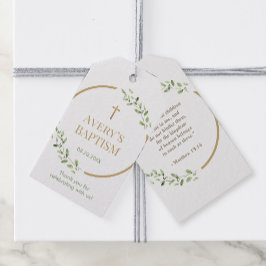 Etiqueta Para Presente Batismo Wreath bíblia verso obrigado a favor