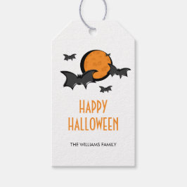 Etiqueta Para Presente Bats and Moon Halloween Party Gift Tags