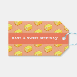 Etiqueta Para Presente Battenberg Tenha um Feliz Aniversário! Padrão de B