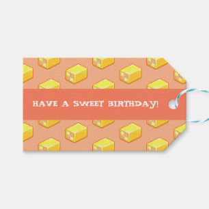 Etiqueta Para Presente Battenberg Tenha um Feliz Aniversário! Padrão de B