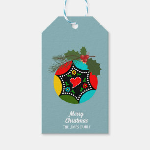 Etiqueta Para Presente Bauble de Natal Sagrado do Galo Português