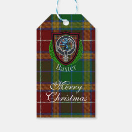 Etiqueta Para Presente Baxter Scottish Clan Tartan & Crest
