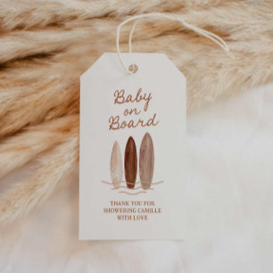 Etiqueta Para Presente Beach Baby no Conselho Chá de fraldas Obrigado
