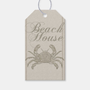 Etiqueta Para Presente Beach House Crab Seashore