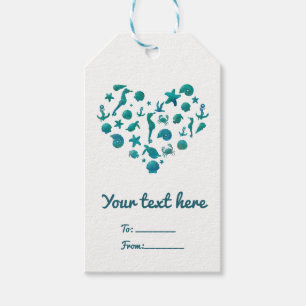 Etiqueta Para Presente Beach Thal Watercolor Modern Chic Elegant