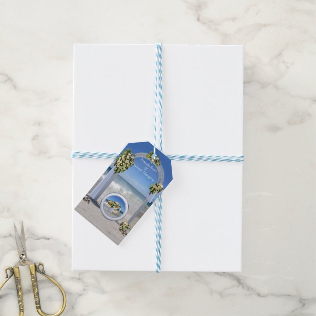 Etiqueta Para Presente Beach Wedding (Com cordão)