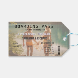 Etiqueta Para Presente Beach Wedding Boarding Pass Romantic