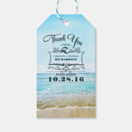 Etiqueta Para Presente Beach Wedding Obrigado