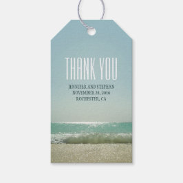 Etiqueta Para Presente Beach Wedding Obrigado
