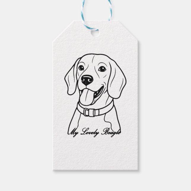 Etiqueta Para Presente Beagle Adorável (Frente)
