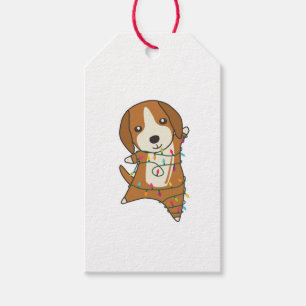 Etiqueta Para Presente Beagle Felry Natal Animais de inverno Cão