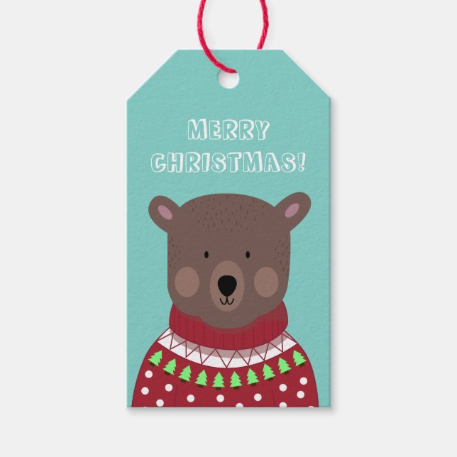 Etiqueta Para Presente Bear Natal (Frente)