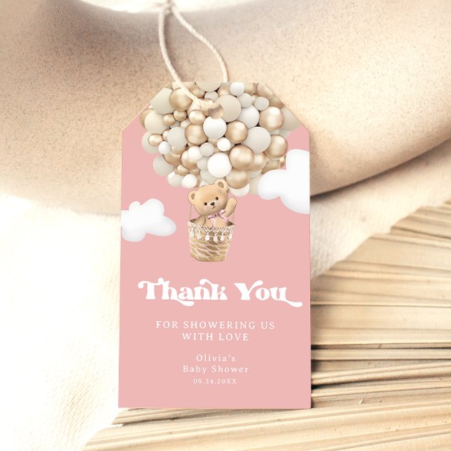 Etiqueta Para Presente Bearry Wait Teddy Bear Balões Rapariga (Criador carregado)