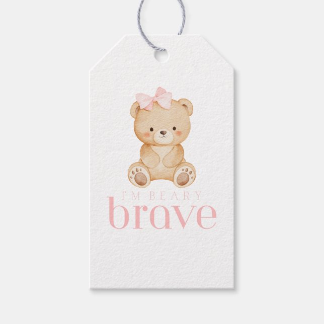 Etiqueta Para Presente beary brave childhood cancer sick kids cute (Frente)