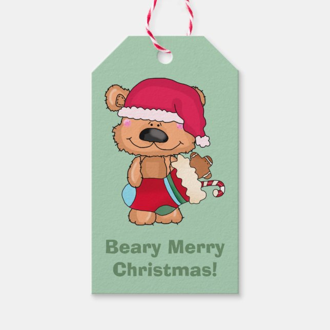 Etiqueta Para Presente Beary Felry Christmas (Frente)