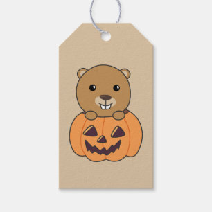 Etiqueta Para Presente Beaver No Pumpkin Sweet Beaver Feliz Halloween Gif