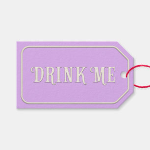 Etiqueta Para Presente "Beba-me" Festa Wonderland Tea Purple personalizad
