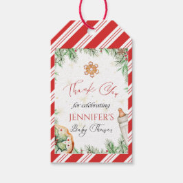 Etiqueta Para Presente Bebê Chá de Fraldas de Natal com Biscoitos de Aqua