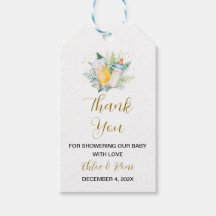 Bebê editável está criando Chá de fraldas Obrigado