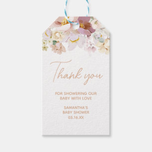 Etiqueta Para Presente Bebê em Bloom Florals Chá de fraldas Favorece Etiq