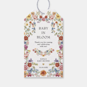 Etiqueta Para Presente Bebê em Flor Jardim Boho Flores Chás de Bebê