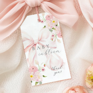Etiqueta Para Presente Bebê em Flor Rosa