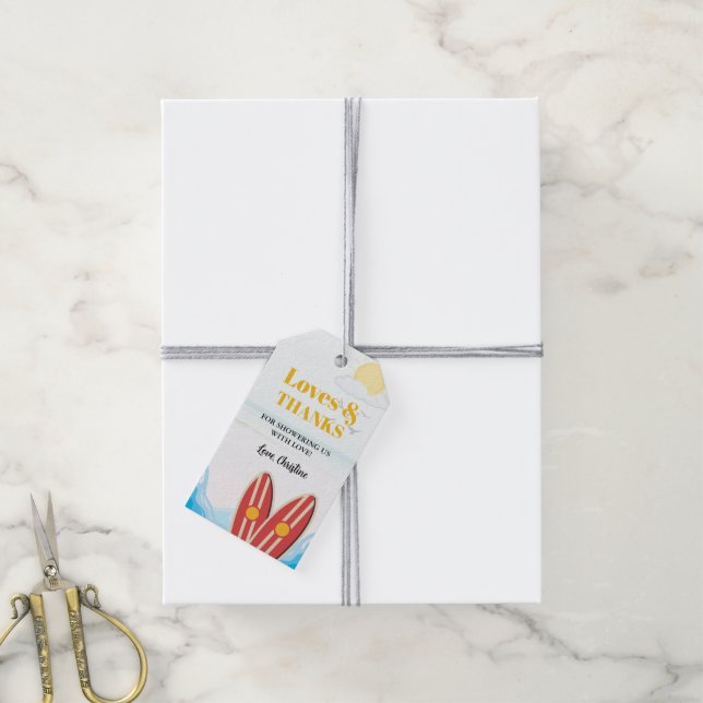 Etiqueta Para Presente Bebê na praia conselho obrigado você (Com cordão)