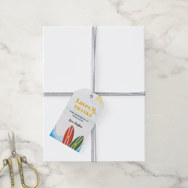 Etiqueta Para Presente Bebê na praia conselho obrigado você (Com cordão)