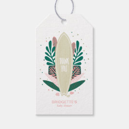 Etiqueta Para Presente Bebê Rosa Tropical Na Etiqueta do presente do Cons