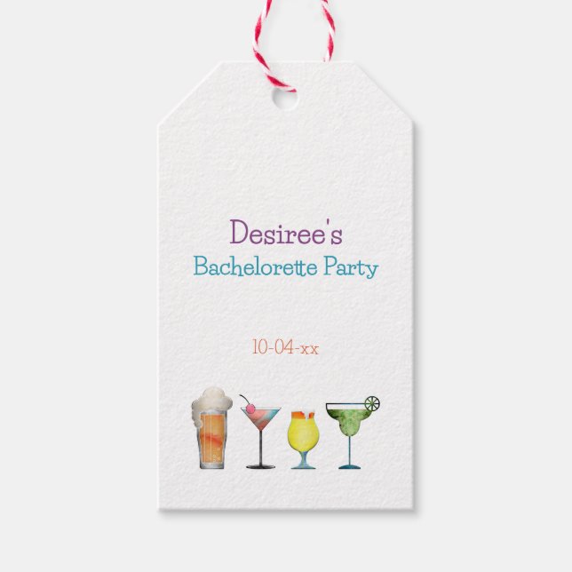 Etiqueta Para Presente Bebidas Frutadas Personalizadas para Despedida de  (Frente)