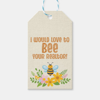 Etiqueta Para Presente Bee Editable POP-BY para Realtors, doação de mel