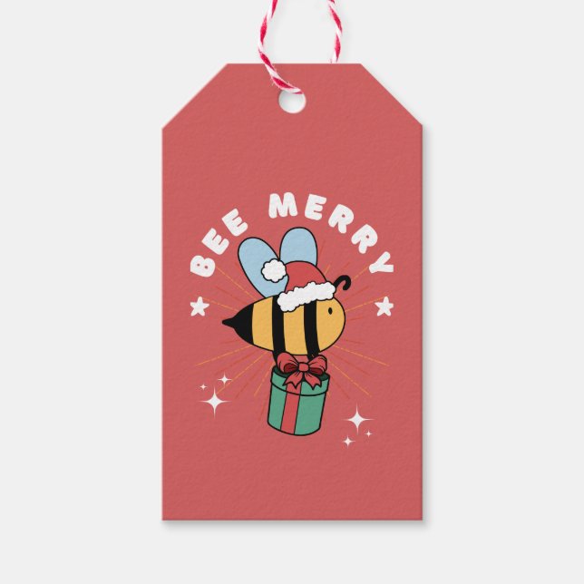 ETIQUETA PARA PRESENTE BEE MERRY NATMAS (Frente)