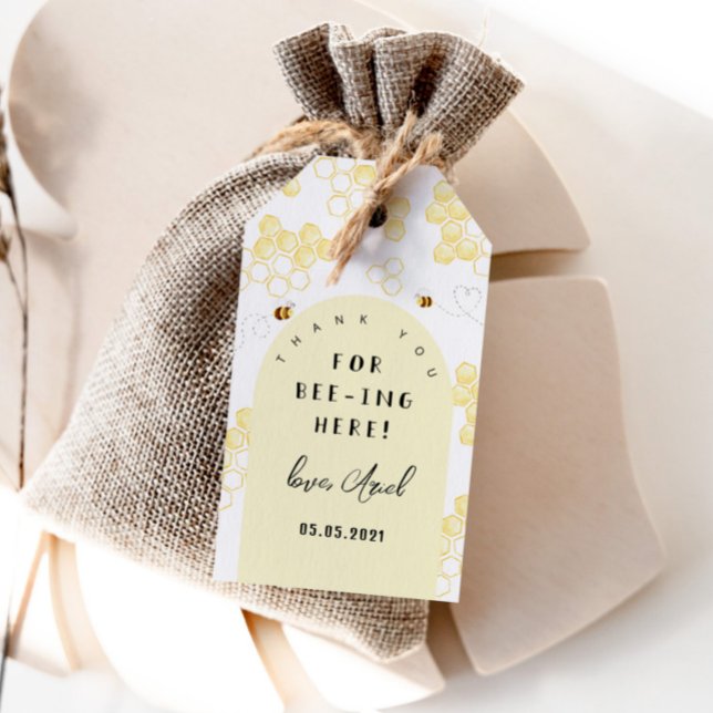 Etiqueta Para Presente Bee obrigado por estar aqui (Criador carregado)