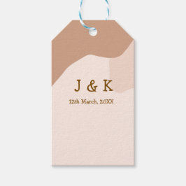 Etiqueta Para Presente Beige boho curvado nome do casamento laranja