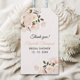 Etiqueta Para Presente Beige Pink Floral Pattern Bridal Shower