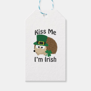 Etiqueta Para Presente Beija-Me Im Dia de São Patrício Irlandês Hedgeh