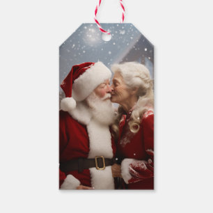 Etiqueta Para Presente Beijando o Sr. e a Sra. Papai Noel