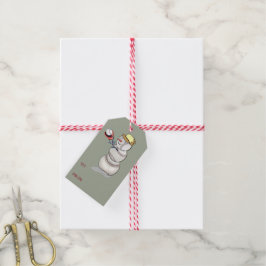 Etiqueta Para Presente Beisebol Snowman Natal