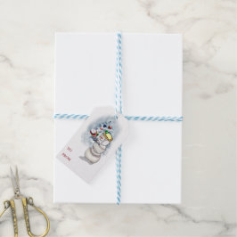 Etiqueta Para Presente Beisebol Snowman Natal
