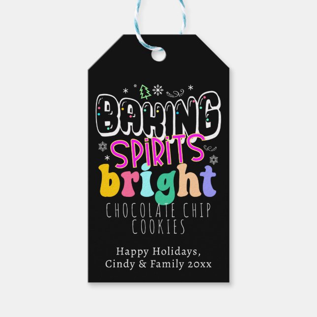 Etiqueta Para Presente Beking Spirats Bright Holiday Cookie Cute Retro (Frente)